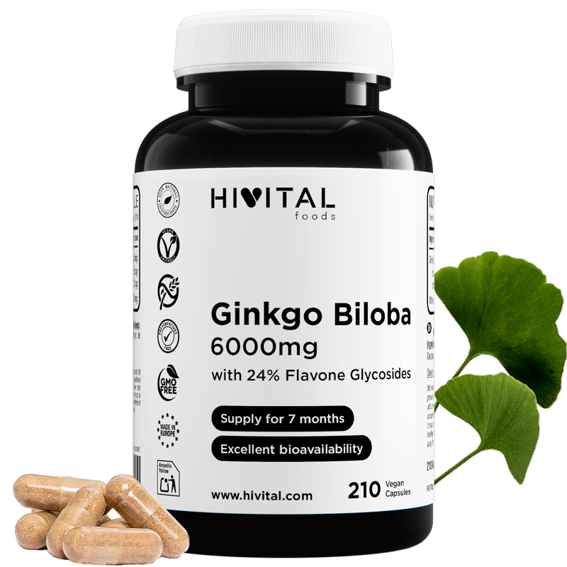  Hivital Ginkgo Biloba 6000 mg | 210 cápsulas veganas
